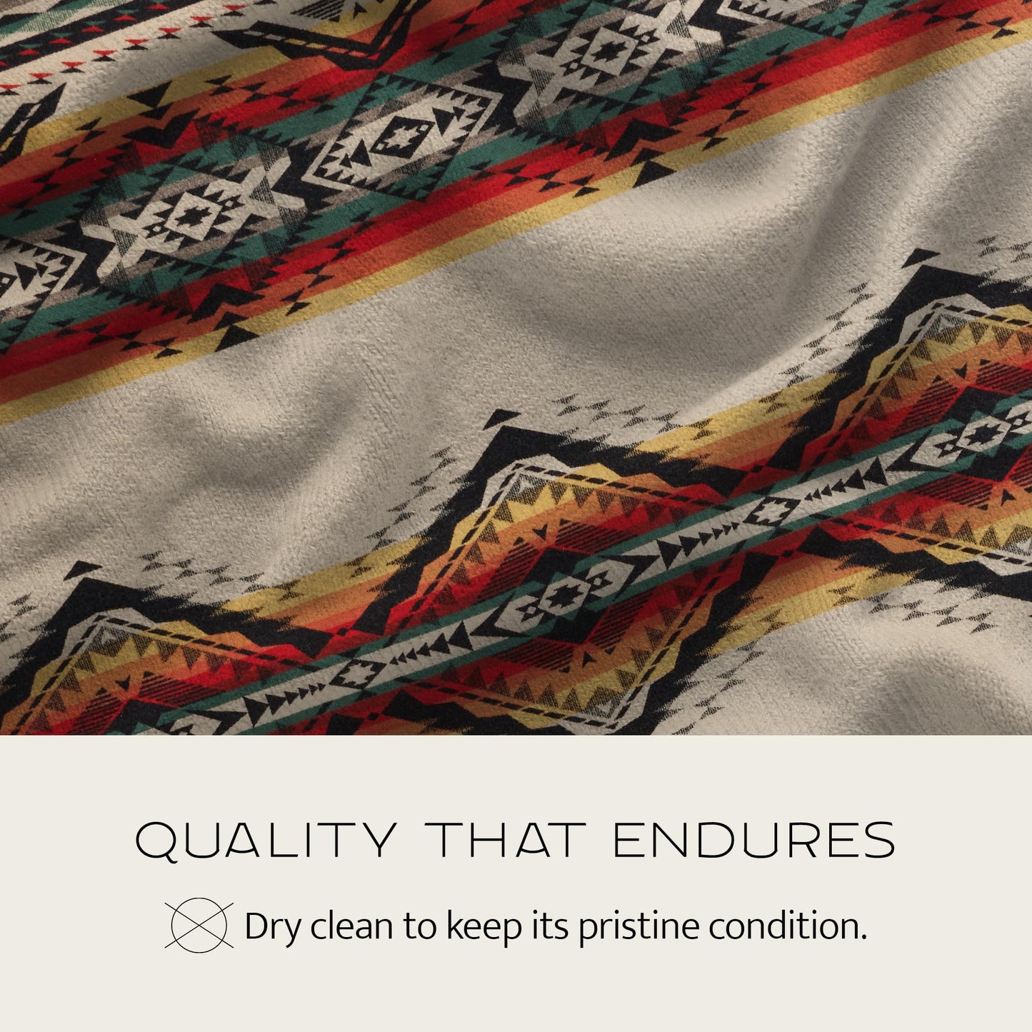 Pendleton Jacquard Unnapped Twin Blanket 64" x 80" - Heirloom Quality Virgin Wool, Reversible, Reinforced Ultrasuede Binding, Made in USA - Solstice Canyon