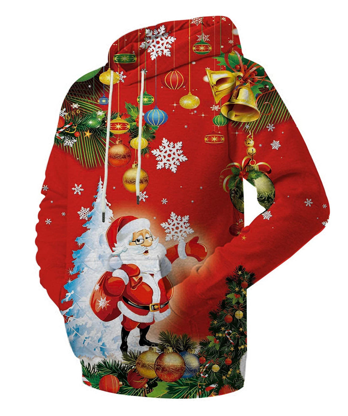 LAIDIPAS Happy Christmas Hoodies for Men Women Unisex Funny Graphic Sweatshirt for Christmas Party XL