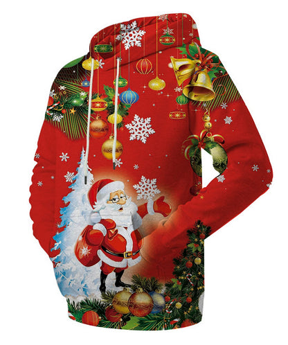 LAIDIPAS Happy Christmas Hoodies for Men Women Unisex Funny Graphic Sweatshirt for Christmas Party XL