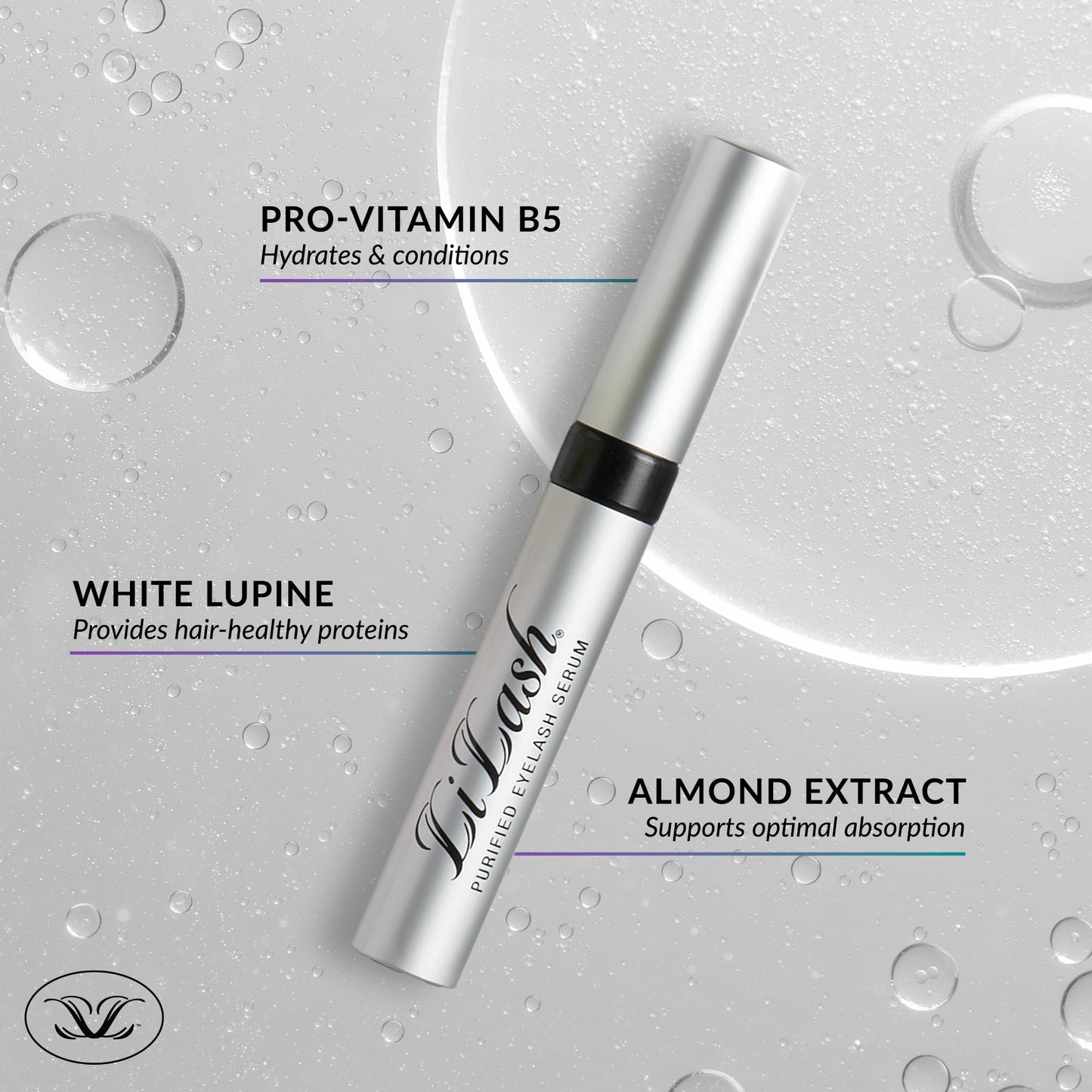 LiLash Purified Eyelash Serum to Grow Longer & Fuller-Looking Lashes - Eyelash Growth Enhancer, Safe for Use with Contacts, Lash Extensions, Sensitive Eyes - Vegan & Cruelty-free (2mL, 90-Day Supply)