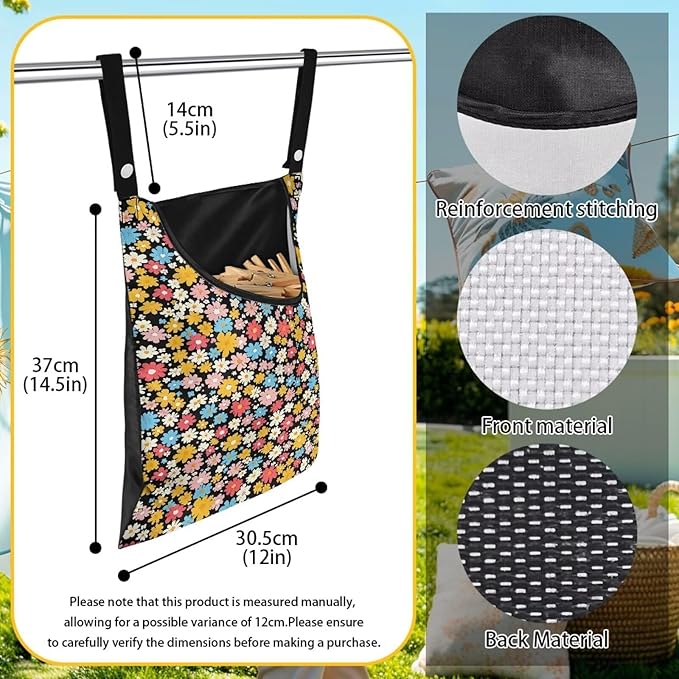 Clothes Pin Hanging Bag, Large Capacity Clothespin Bag