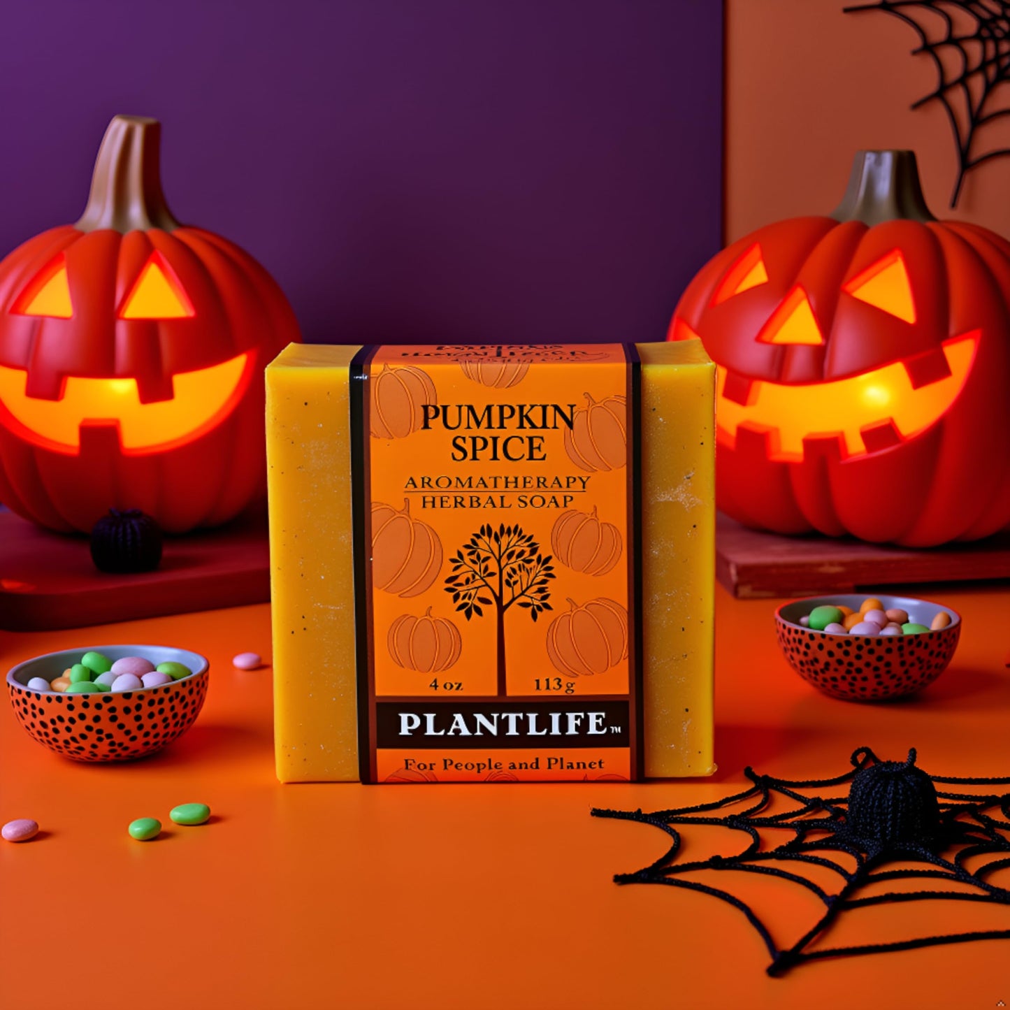 Plantlife Pumpkin Spice Bar Soap - Moisturizing and Soothing Soap for Your Skin - Hand Crafted Using Plant-Based Ingredients - Made in California 4oz Bar