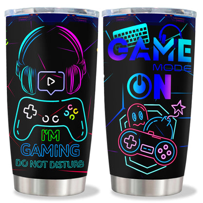 Fusui Gamer Gifts for Men, Easter Gifts for Gamers Kids, Gaming Stuff Mugs, Cool Christmas Birthday Gift for Him Men Teenage Teen Boys Boyfriend Husband, Video Games Stainless Steel Tumbler 20oz