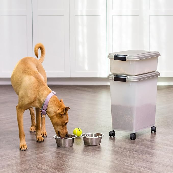IRIS USA 30 lbs & 11 lbs Combo Airtight Dog Food Storage Container, Stackable