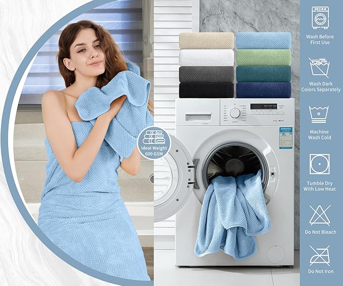 Extra Large Bath Towel Set of 4, Oversized Bath Sheet Super Soft Highly