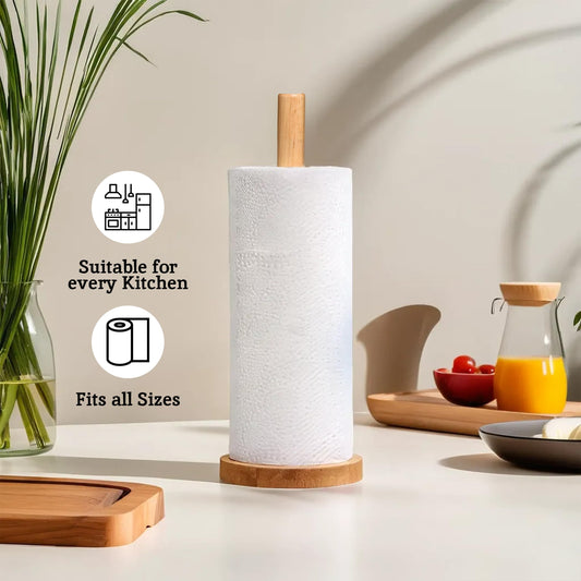 Premier Housewares 1103953 Kitchen Roll Holder Wall Mounted Kitchen Roll Holder Kitchen Roll Stand H31 X W12 Cm X D12 Cm Brown