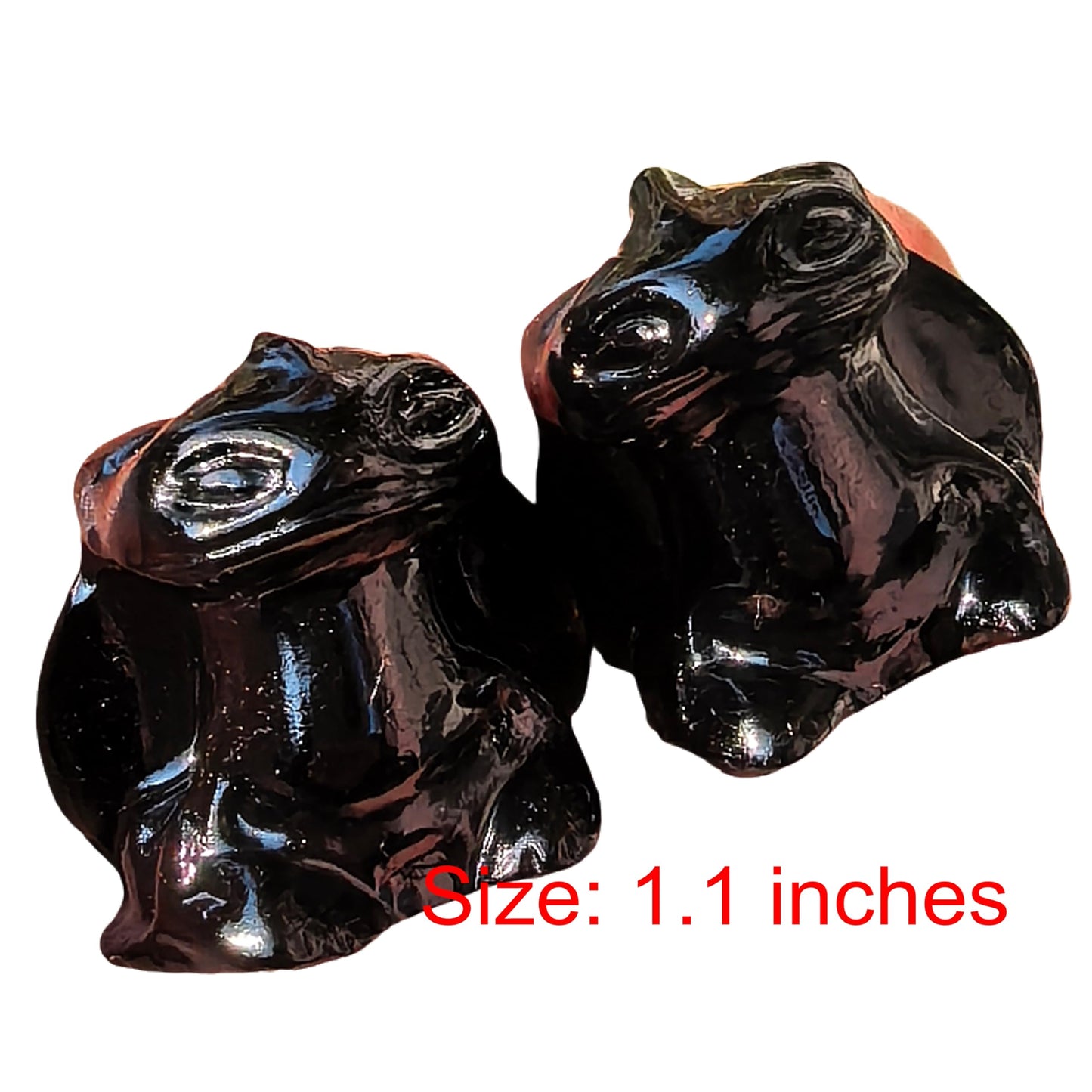 1 Inch Dragon Crystal Carving Cartoon Animal Figurine Stone Carved Room Home Decor Gift (2pieces Obsidian)