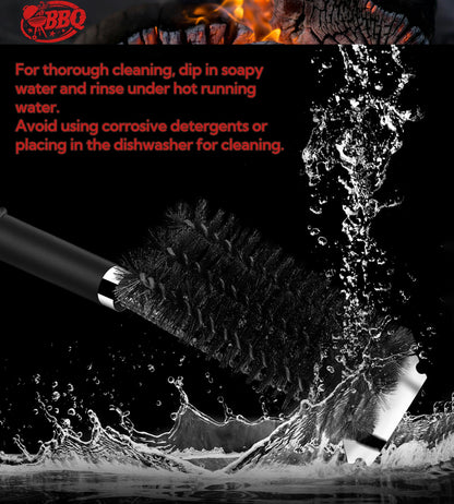 TNTOR Grill Brush, BBQ Cleaner Cleaning Brush with Stainless Steel Scraper, Bristles and Extra long Handle, BBQ Wire Brush for Charcoal Grill, Electric Grill, Gas Grill.