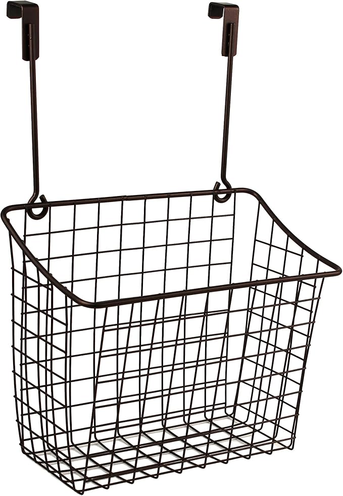 Spectrum Large Over Cabinet Door Organizer Bronze Wire Storage Basket