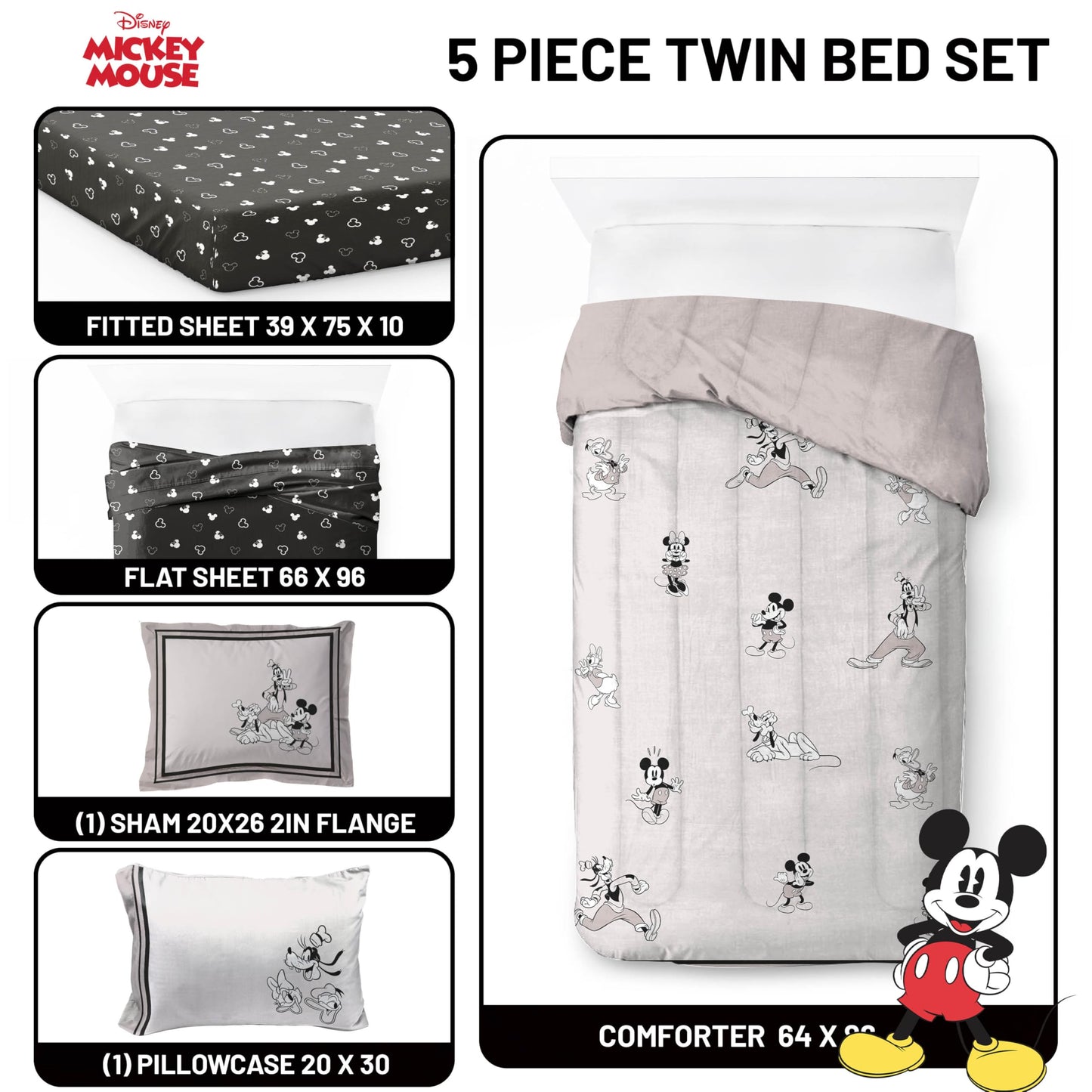 Jay Franco Kids Comforter Set Includes Sheets and Pillow Cover - Soft and Cozy Bed Set for Stylish Room Decor, Blue - Toy Story, 5 Piece Twin