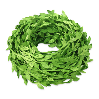 Hecaty 66 ft Leaf Ribbon, Artificial Eucalyptus Garland Rattan Leaf String, Decorative Jungle Wild Plant Green, Suitable for Baby Shower Home Wedding Party Balloon Garland Wreaths DIY Christmas Craft