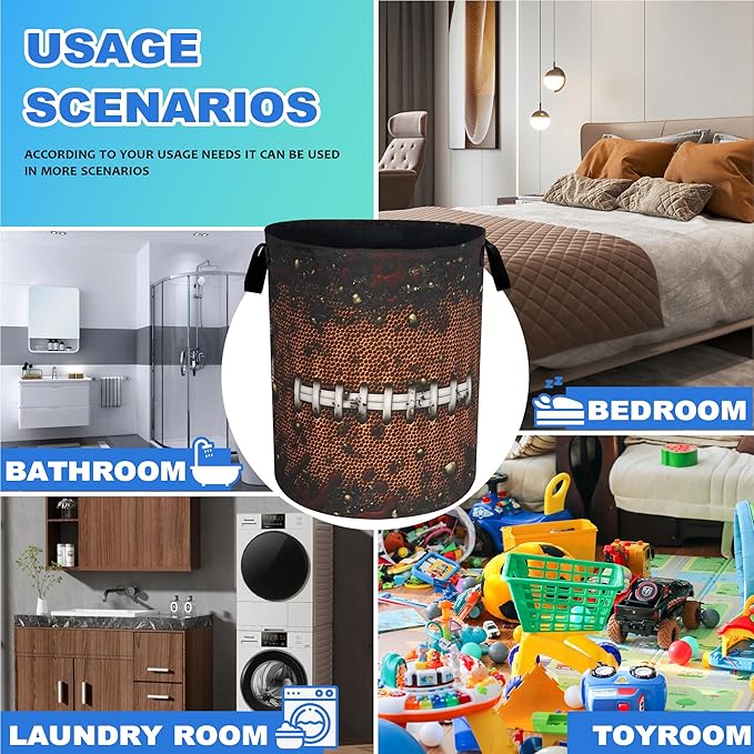 Football Laundry Basket Oxford Cloth Ball Texture Pattern Laundry Hamper