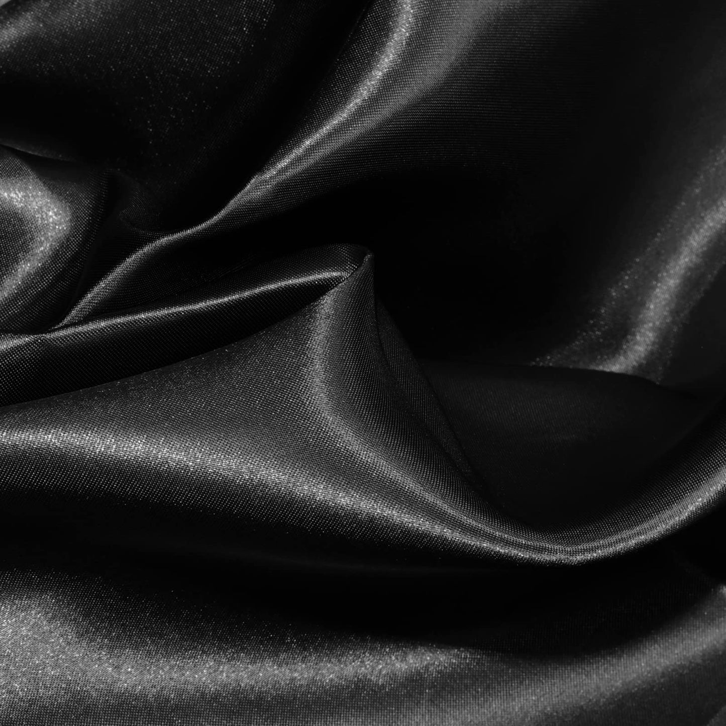 VACVELT Charmeuse Satin Fabric by The Yard, 60 Inch Wide Black Satin Fabric Shiny & Soft Cloth Fabric, Silky Satin Fabric for Bridal Dress, Wedding Decorations, Crafts, Sewing, Draping (5 Yards)