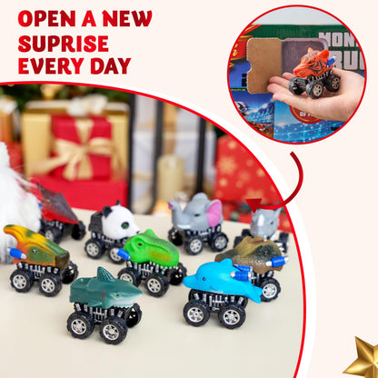 JOYIN 2025 Christmas Advent Calendar, 24 Days Countdown Calendar Toys with Monster Truck Toys, Christmas Party Favor Gifts, Xmas Countdown, Xmas Gift Classroom Prizes