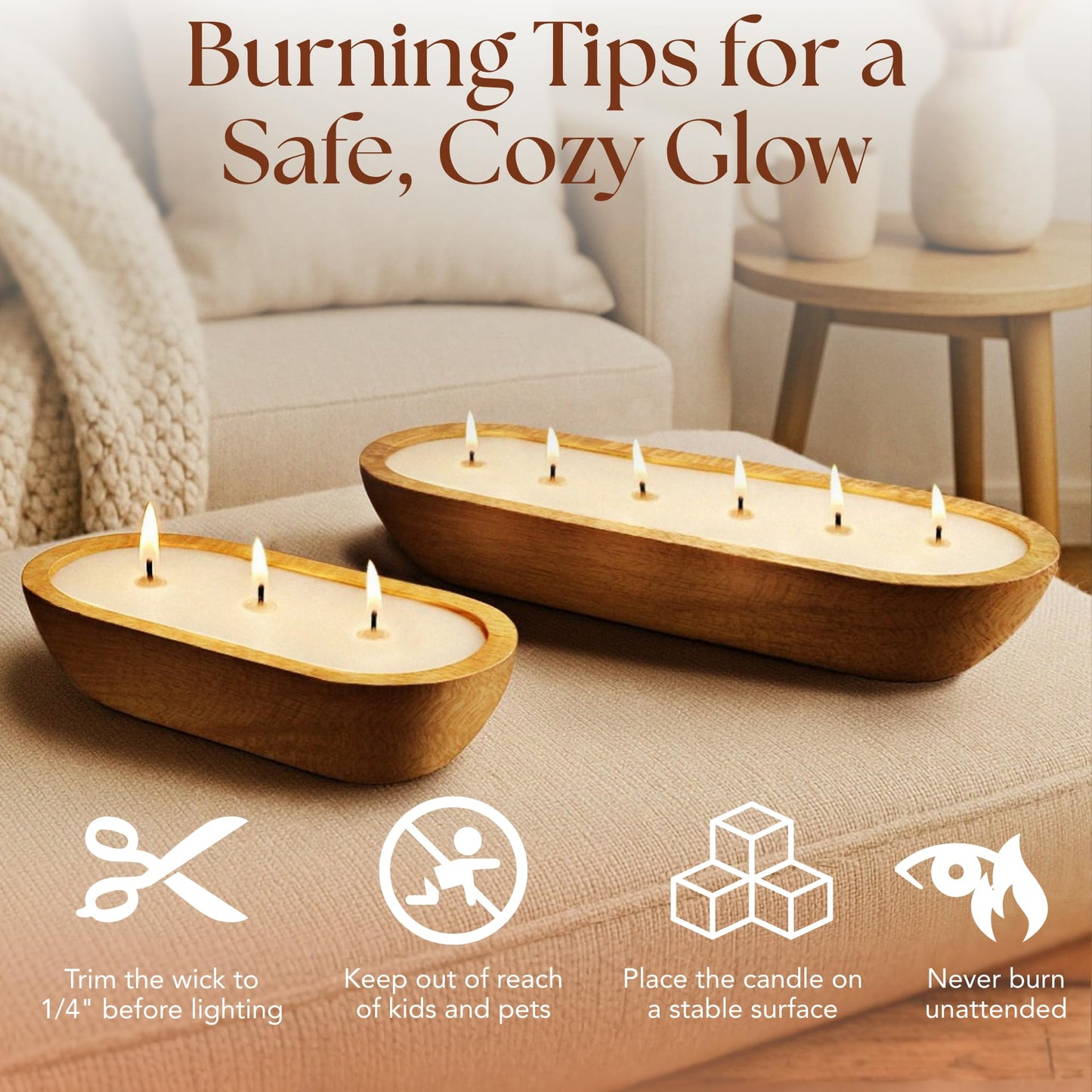 Dough Bowl Candle Co. Jasmine Candle for Women or Men - 10x6 3 Wick Scented Candles for Home, Mango Wood Large Luxury Soy Candles with Scented Wax, Long Burning 40H Burn Time for Spring or Summer