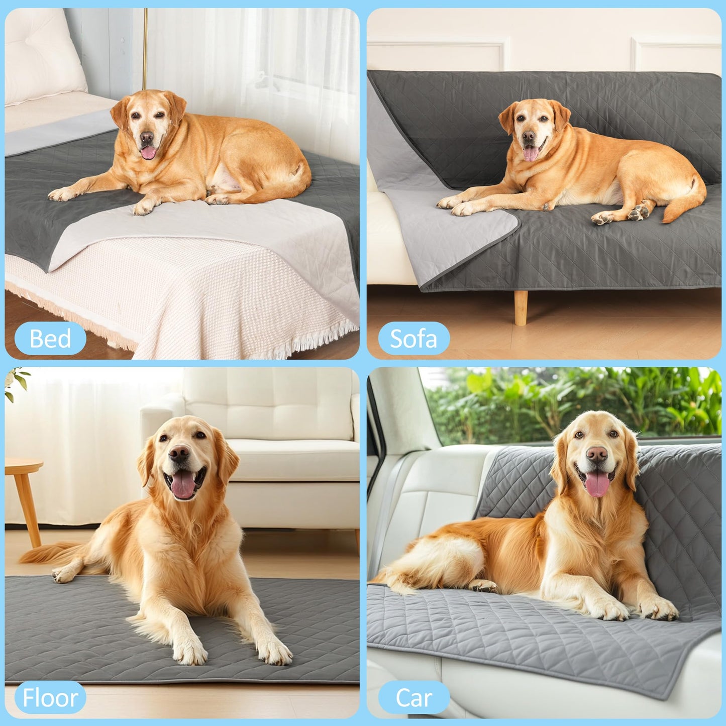 HezzLuv Waterproof Dog Bed Cover Pet Blanket Sofa Cover Mattress Furniture Protector, Washable, Reversible, Scratch-Proof, Pet Fur Resistant, for Puppy Medium Large Dogs and Cats
