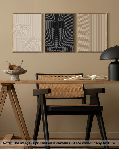 Drsoum Mid-Century Modern Framed Wall Art Minimalist Abstract Boho Neutral Line Wall Decor Geometric Artwork Kitchen Dining Room 11x14in Natural Framed