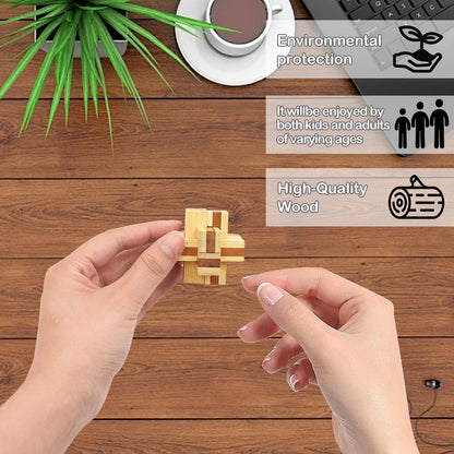 Surplex 12 Pcs 3D Wooden Brain Teaser Puzzle Set – Interlocking Logic IQ Challenge Games, Mind-Bending Assembly & Disentanglement Puzzles for Adults, Teens & Kids – Fun Educational Toy & Gift Idea