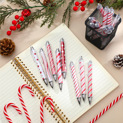 Epakh 24 Pcs Christmas Candy Cane Scented Pens Bulk with Peppermint Candy Scented Ink Ballpoint Pens Christmas Party Gifts Stocking Stuffers Holiday Classroom Gifts Stationery Supplies