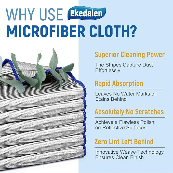 Microfiber Cleaning Cloth Polishing Glass Cleaner Absorbent Kitchen Towel Quick