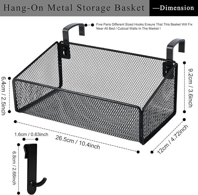 Bedside Caddy Shelf Hanging Storage Basket
