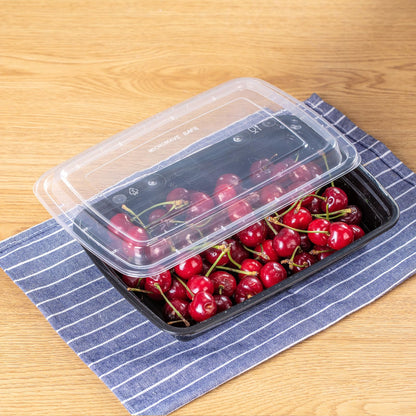 plaspapier Professional 32 oz Meal Prep Containers - 50 Pack (100 Pcs) with Lids, Leakproof, Microwave/Freezer/Dishwasher Safe - Bulk Hexagon Food Storage