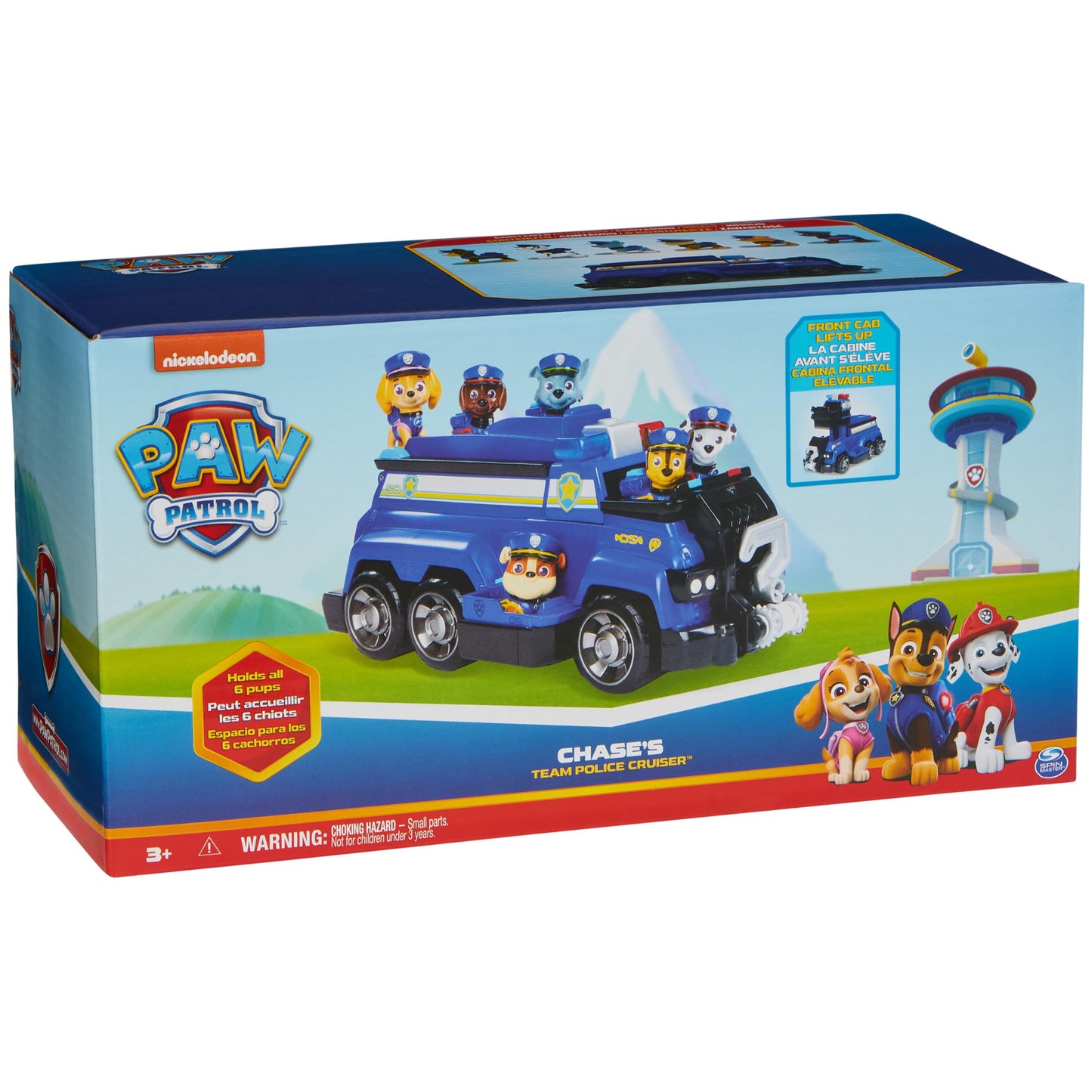 Paw Patrol Team Cruiser, Large Scale Vehicle with Exclusive Chase, Marshall, Skye, Rubble, Rocky & Zuma Action Figures, Toys for Boys & Girls Ages 3+