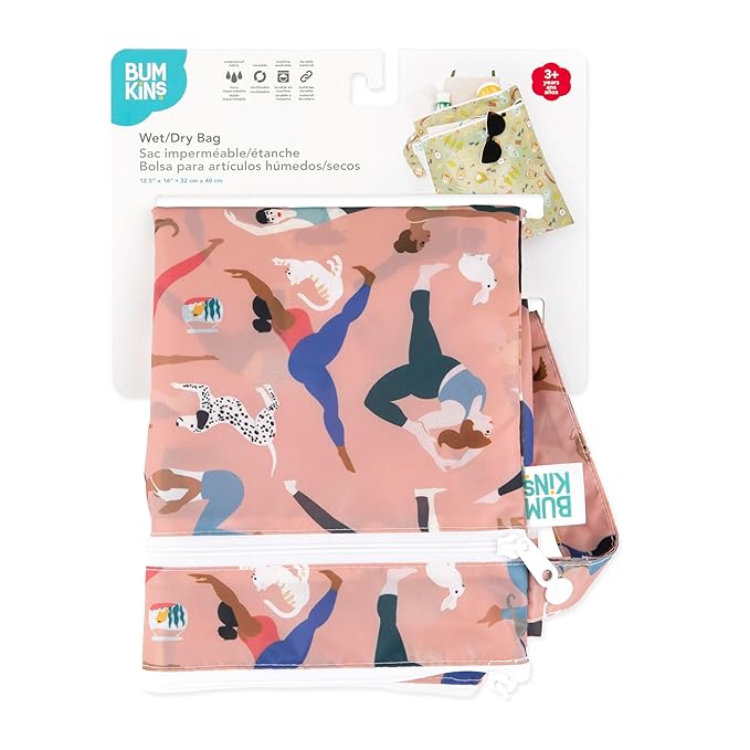 Bumkins Waterproof Wet Dry Bag for Baby, Swim Suit, Cloth Diapers, Pump Parts
