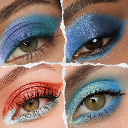 Tintark Galactic Assemble Eyeshadow Palette 14 Colors Glitter Shimmer Metallic Eye Shadow Pallet Blue Galaxy Eye Makeup Palettes Create Space-like Eyes Make up Orange Gifts for Women Girls