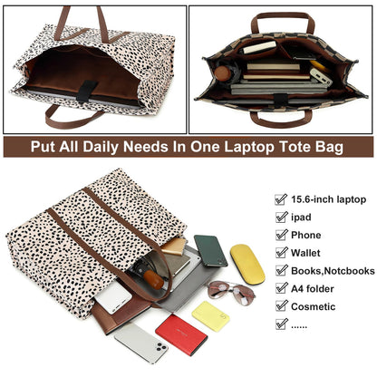 BTOOP Tote Bag Christmas Gifts for Women Work Teacher Tote Bag 15.6 inch Laptop Shoulder Bags Handbag Office Briefcase with Clutch Purse