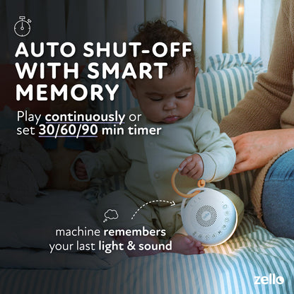Zello Portable Pro White Noise Machine Baby Sleep Aid 30 Soothing Sounds Red Nightlight 20hr Battery USB Rechargeable Memory Function Portable Sound Machine Travel Pram Pushchair Cot Nursery