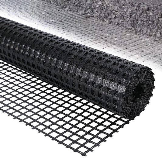 Retaining Wall Geogrid - Geogrid for Retaining Walls,4' x 50' Fiberglass Tensile Force Value 50KN,Ideal for Slope Reinforcement,Road Expansion and Pavement Maintenance