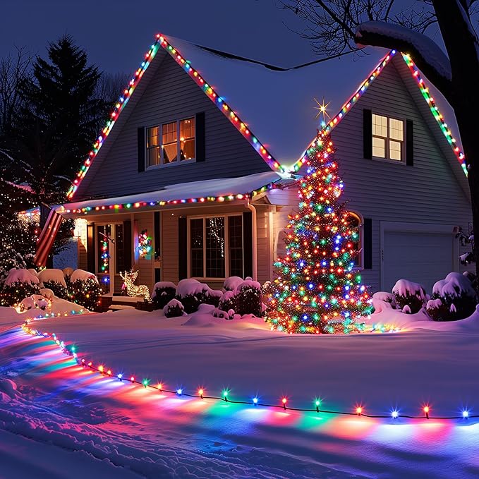 C9 Christmas Lights Outdoor Multicolor, 150FT 75LED string Lights Waterproof Shatterproof, Extendable C9 Xmas Light, Indoor Outdoor Christmas String Light for House Roof Patio Garden Tree Party
