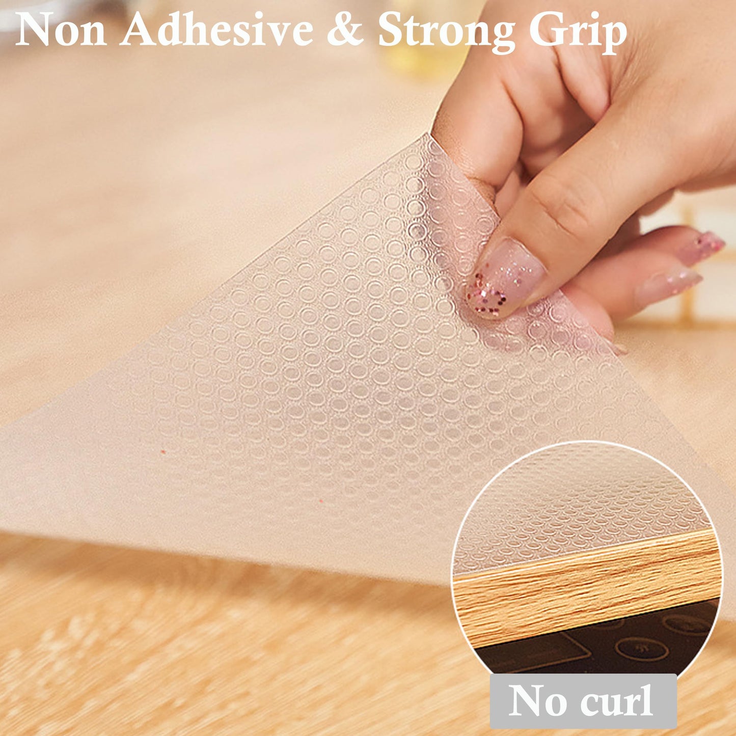 Shelf Liner for Kitchen Cabinets Liners Non Slip Waterproof 14 Inch Wide X 20 Ft Non Adhesive Cabinet Drawer Strong Grip Clear Closet Pantry Shelf Liner Cupboard Refrigerator Bathroom Drawer Mat