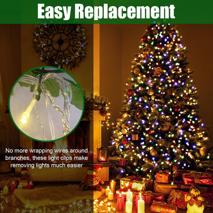 Hysagtek 200 Pcs Christmas Tree Light Clip for String Lights and Ornament, Weatherproof Ornament Hanger on Xmas Trees Indoor Outdoor
