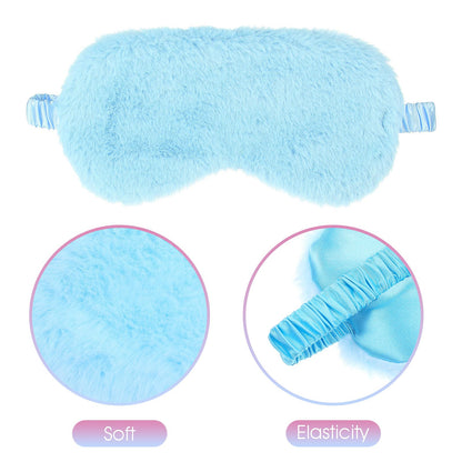 2 Pack Plush Sleeping Eye Mask Soft Plush Eye Mask Fuffy Eye Cover Comfortable Sleep Mask Blindfold Rainbow Faux Fur Eye Shade for Women, Men and Kids Travel Nap Sleeping 565488_2_3pL1H9vJ3