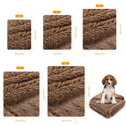 Cat Calming Dog Blanket for Couch Waterproof Fluffy Faux Fur Blankets for Dogs and Cats Soft Lightweight Couches and Bed Cover Washable(Brown,M-57x40in)