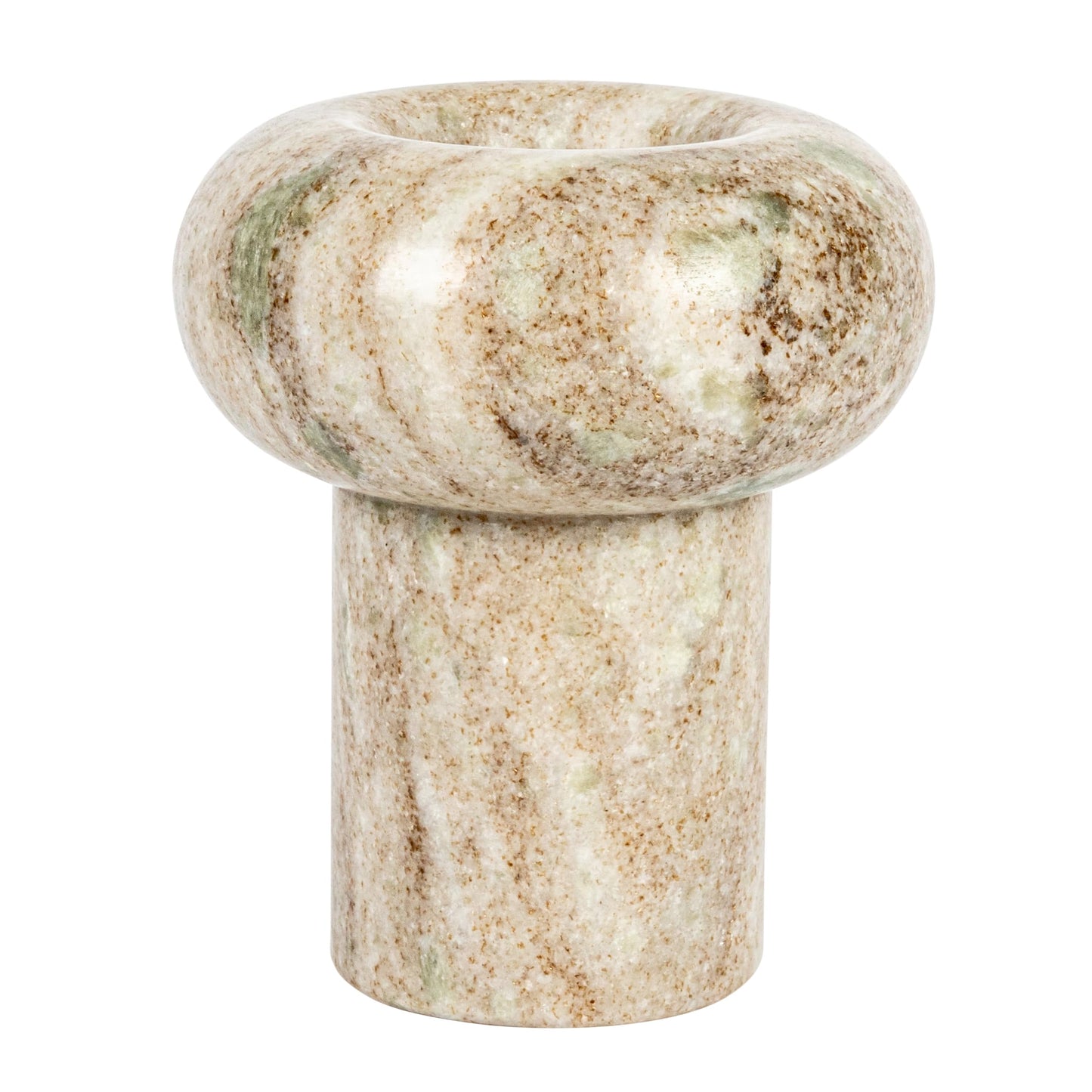 Round Marble Tealight Holder, Beige