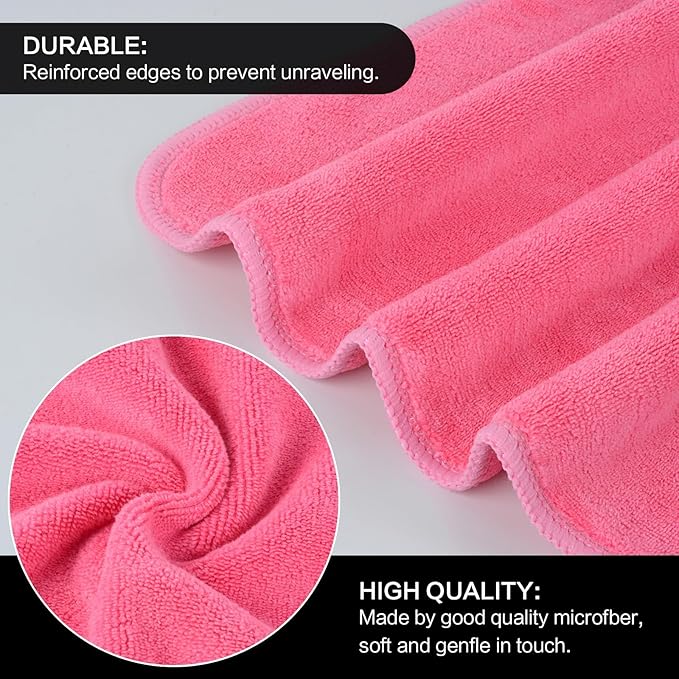 SINLAND Microfiber Facial Cloths Fast Drying Washcloth 12inch x 12inch Dark