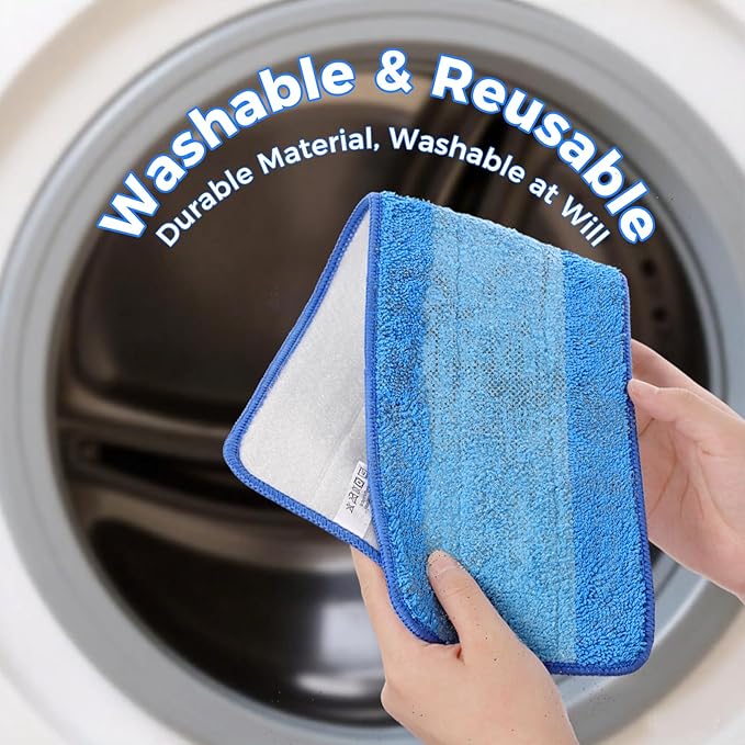12-Pack Microfiber Cleaning Pads, 18-Inch Microfiber Mop Pads Compatible