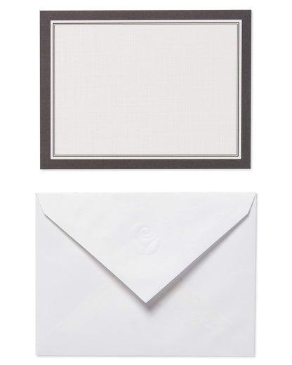 American Greetings Single Panel Blank Cards with Envelopes, Ivory with Black Border (40-Count)
