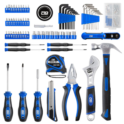Prostormer 160-Piece Home Repair Tool Set, General Household Hand Tool Kit with Toolbox Storage Case for House, Garage, College Dorm and Office (Blue)