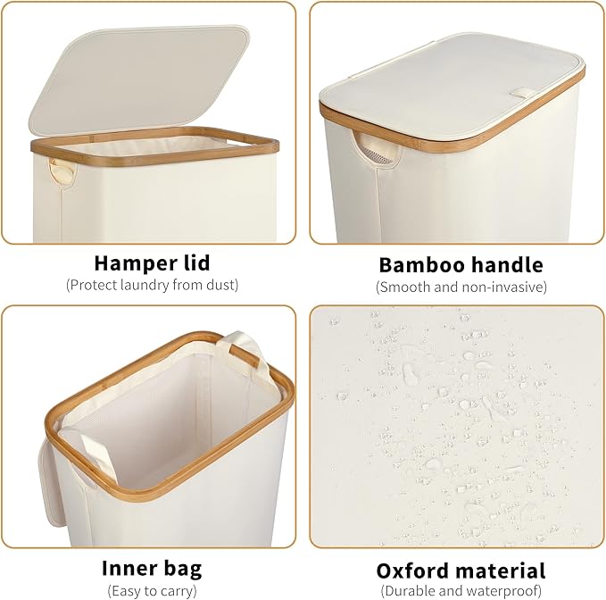 75L Slim Laundry Hamper, Narrow Laundry Basket