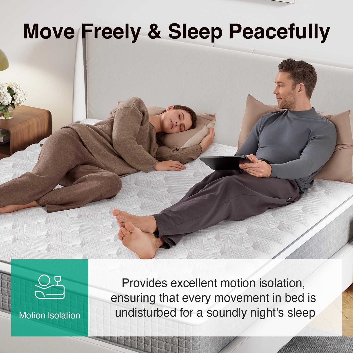 Novilla 12 Inch Twin Hybrid Mattress,Twin Size Mattress with Pocketed Coils, Gel-Infused Memory Foam & Cool-Touch Nylon Cover for Balanced Support & Spinal Alignment CertiPUR-US Certified