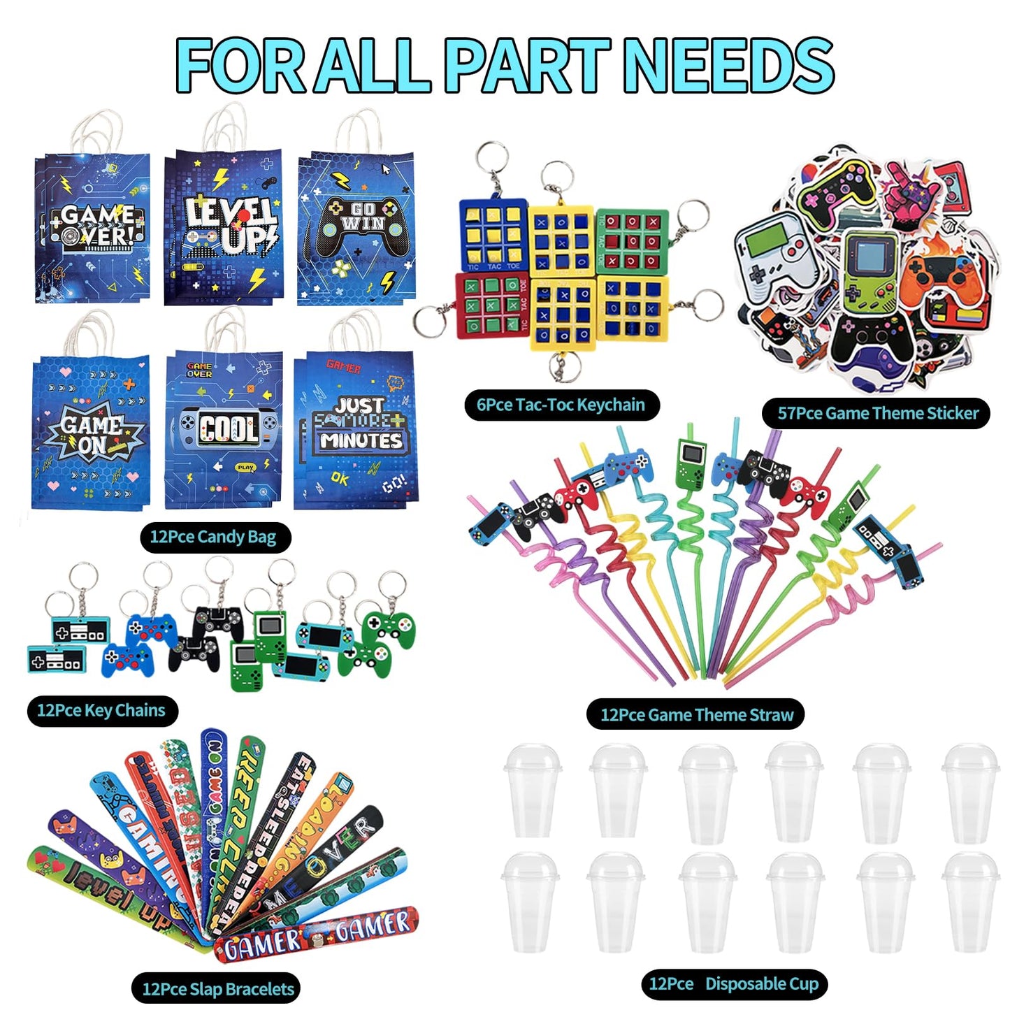135 Pcs Video Gamer Party Favors,Boys Game Party Supplies,Gamer Birthday Party Favors,Gaming Party Decoration,Boys Gaming Birthday Favors, For Kids Bags On Stuffer Gifts