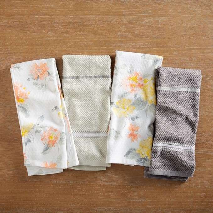 Martha Stewart Amber Floral Kitchen Towel Set 4-Pack