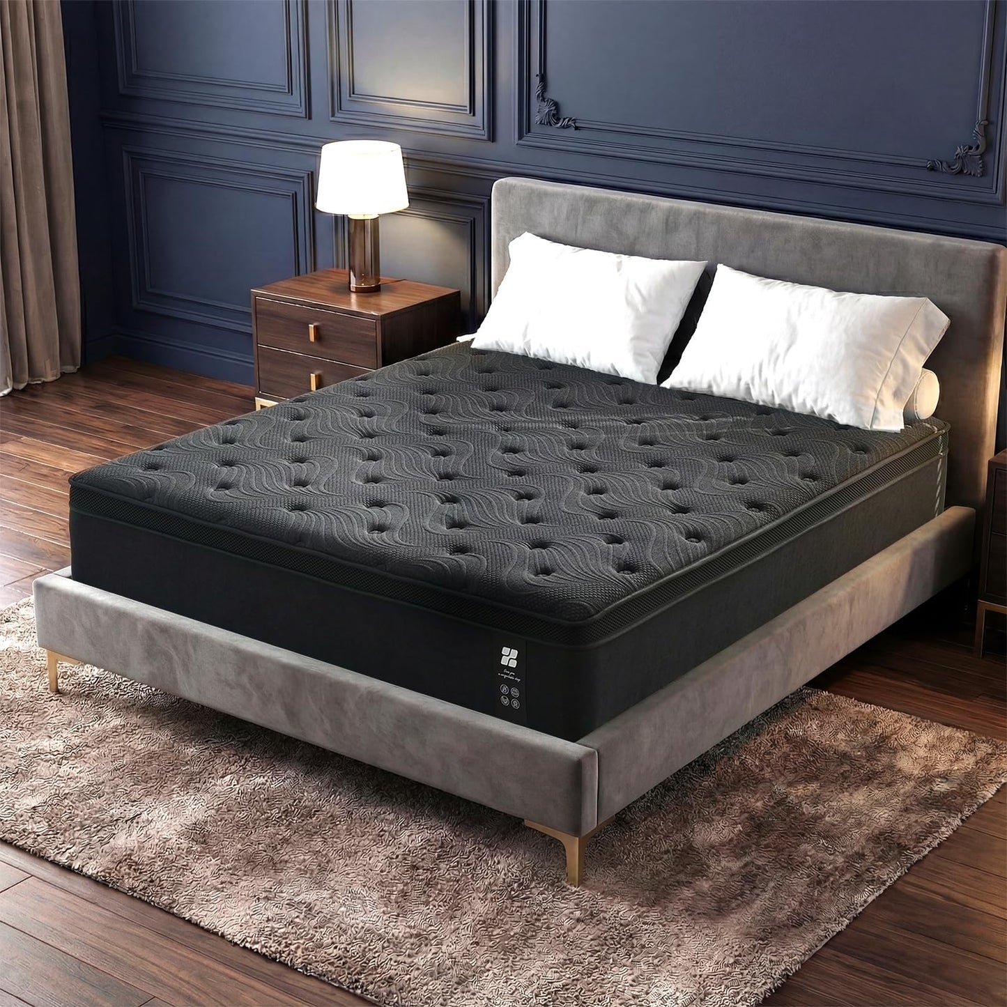King Size Mattress, 12 Inch Memory Foam King Mattress for Cool Night & Pressure Relief, Medium Firm with Motion Isolating, Hybrid Zoned Support Pocket Coils & Edge Support, CertiPUR-US Certified