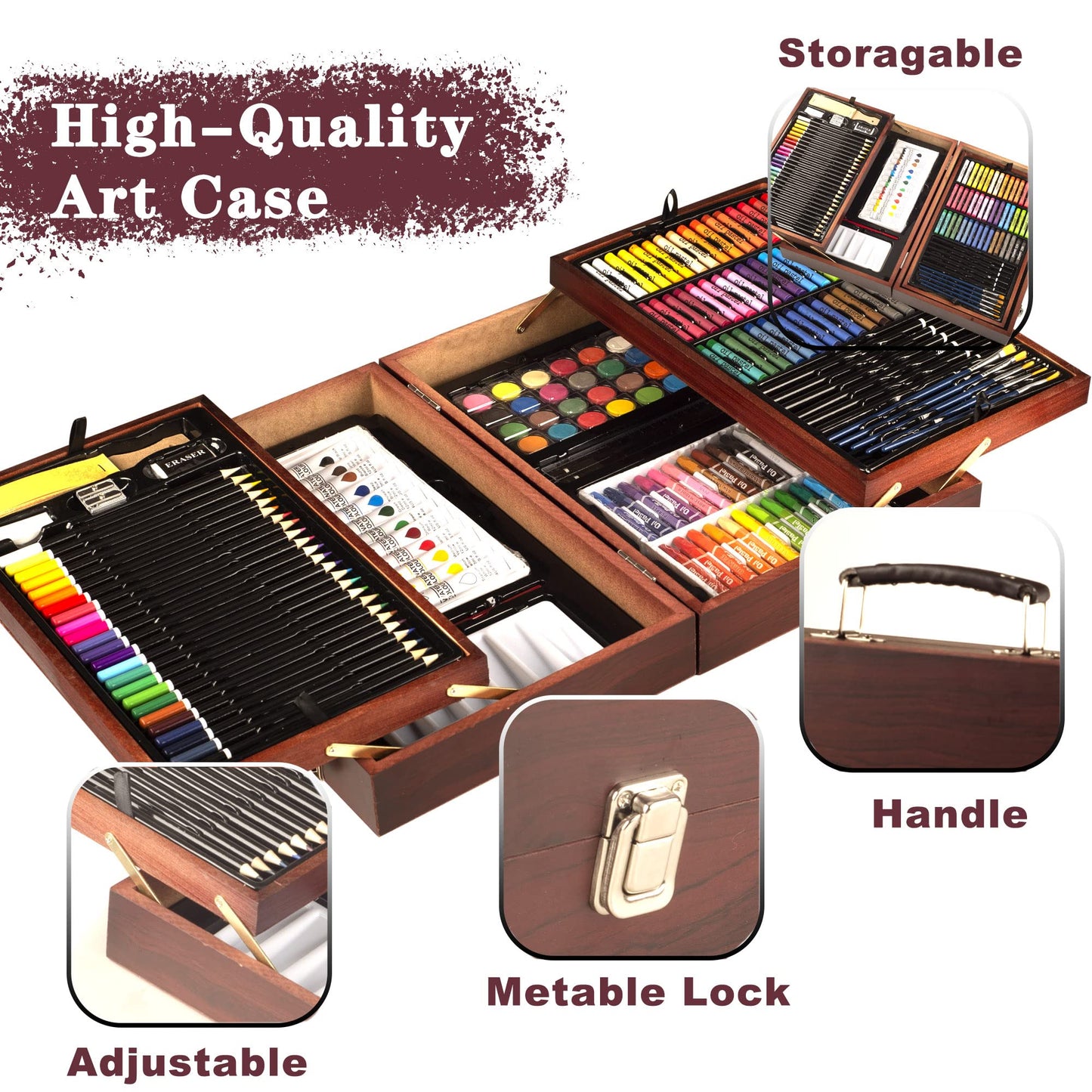KINSPORY 168 PCS Art Set for Kids, Deluxe Coloring Drawing Art Supplies Case Gift for Teens Boys Girls 4 5 6 7 8 9 10 11 12
