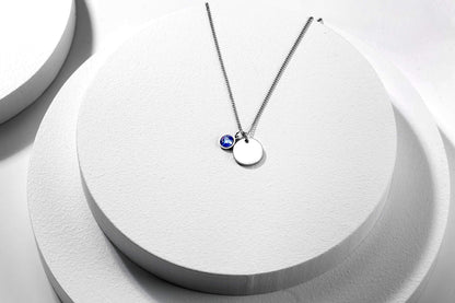 TMT Personalised birthstone necklace with gift box engraved for Daughter Mum Best Friend Girlfriend Birthday 18th 21th 30th 16th 13th Initial Name Letter pendant