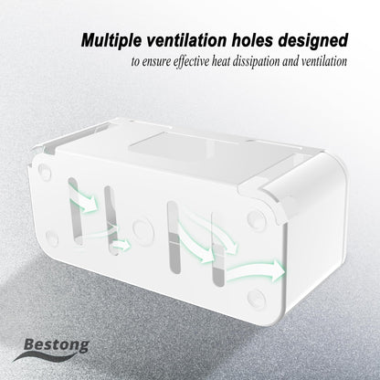 Power Strip Cover Box - Hide Power Strip for TVs and Computers, Electrically Safe Cord Organizer Box, Cord Box Crafted from Durable ABS Material (2pack,White)